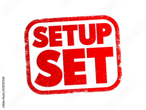 Setup Set text stamp, concept background
