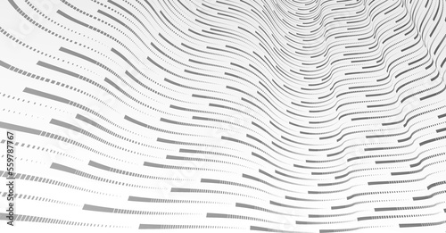 Technology vector abstract background with lines big data flow, 3D abstraction of nanotechnology and science, electronics and digital style, wire net dimensional perspective.