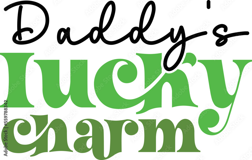 Daddy's lucky charm Retro SVG Cut File. Daddy's lucky charm Retro SVG Cut File.