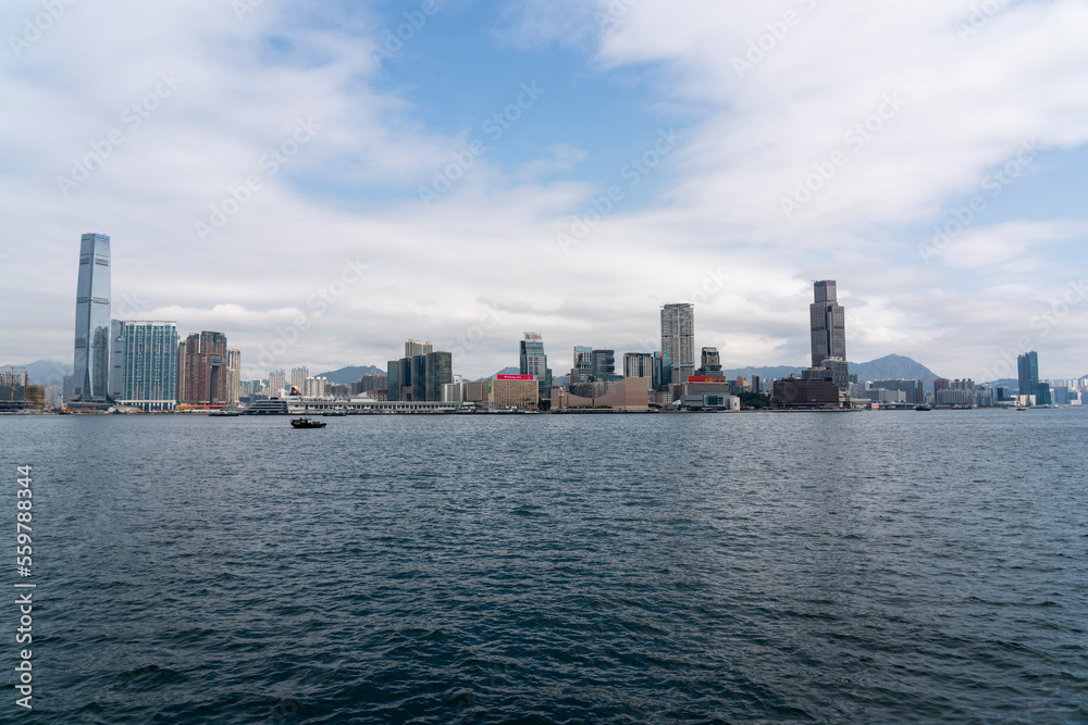 Fototapeta premium International Commerce Centre ICC and the Kowloon skyline in Hong Kong.