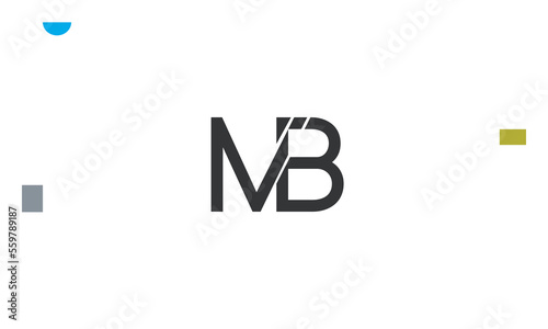 Alphabet letters Initials Monogram logo MB, BM, M and B