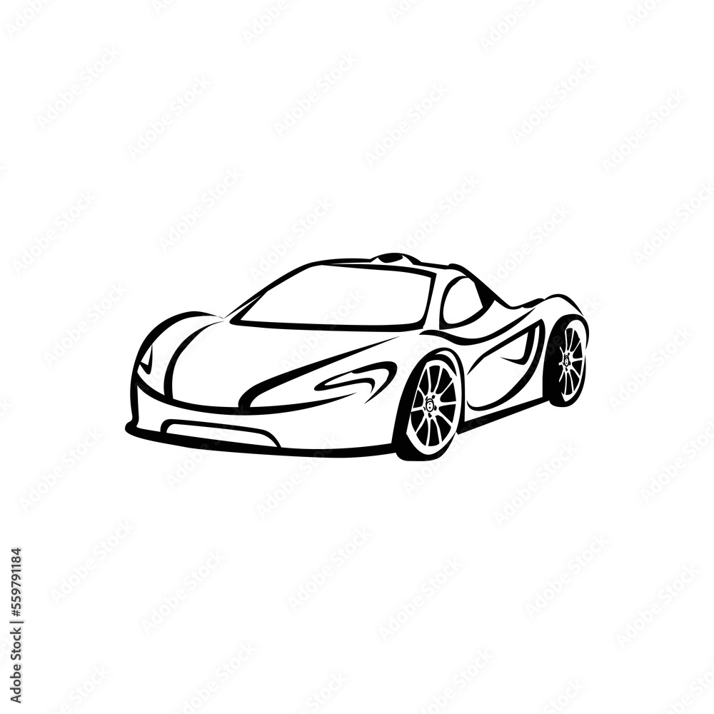 Black automotive sport car logo illustration Black automotive sport car logo illustration