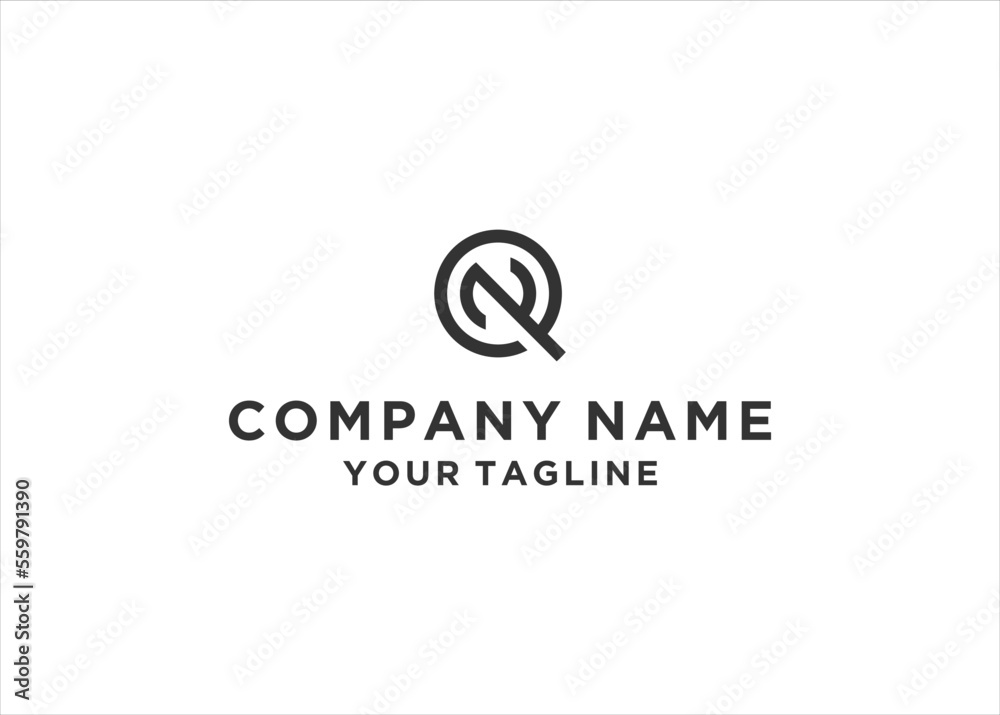 Initial Letter QN Monogram Logo Design Vector