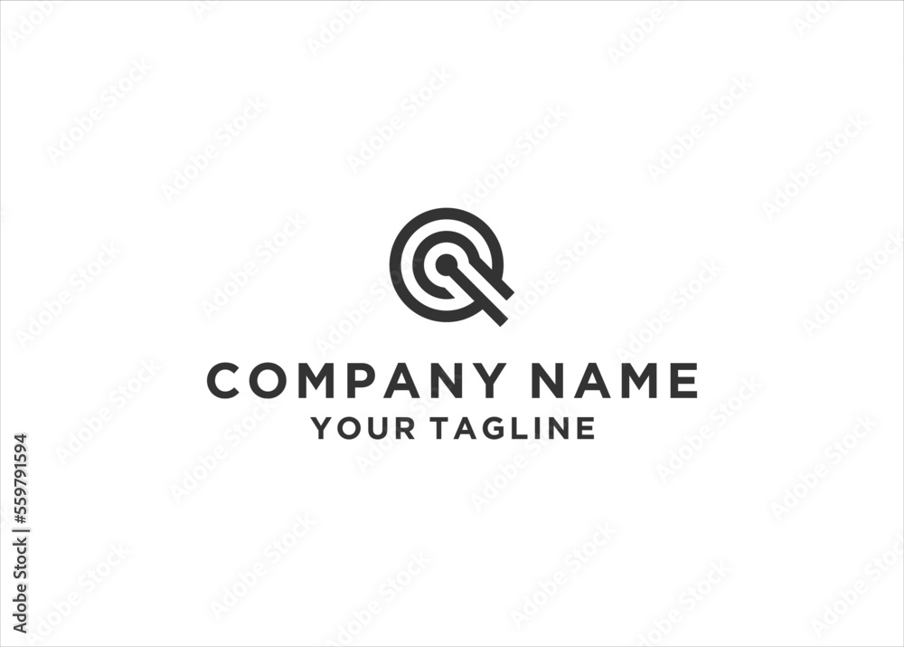 Initial Letter Q Monogram Logo Design Vector