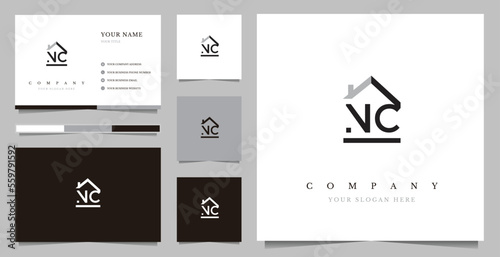 Initial NC Real Estate Logo Design Vector