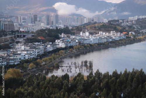 view of the city from above