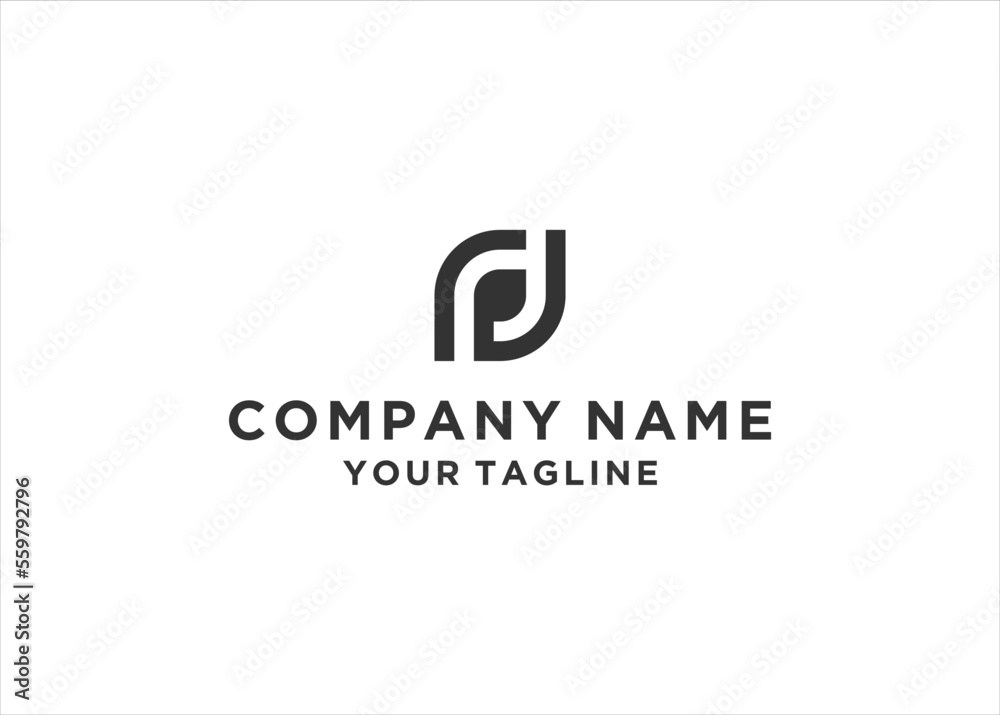 Initial Letter RD Monogram Logo Design Vector