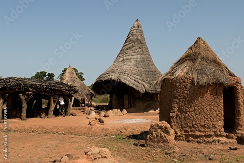 Fotografi View of Niofoin village. Ivory Coast. Africa.
