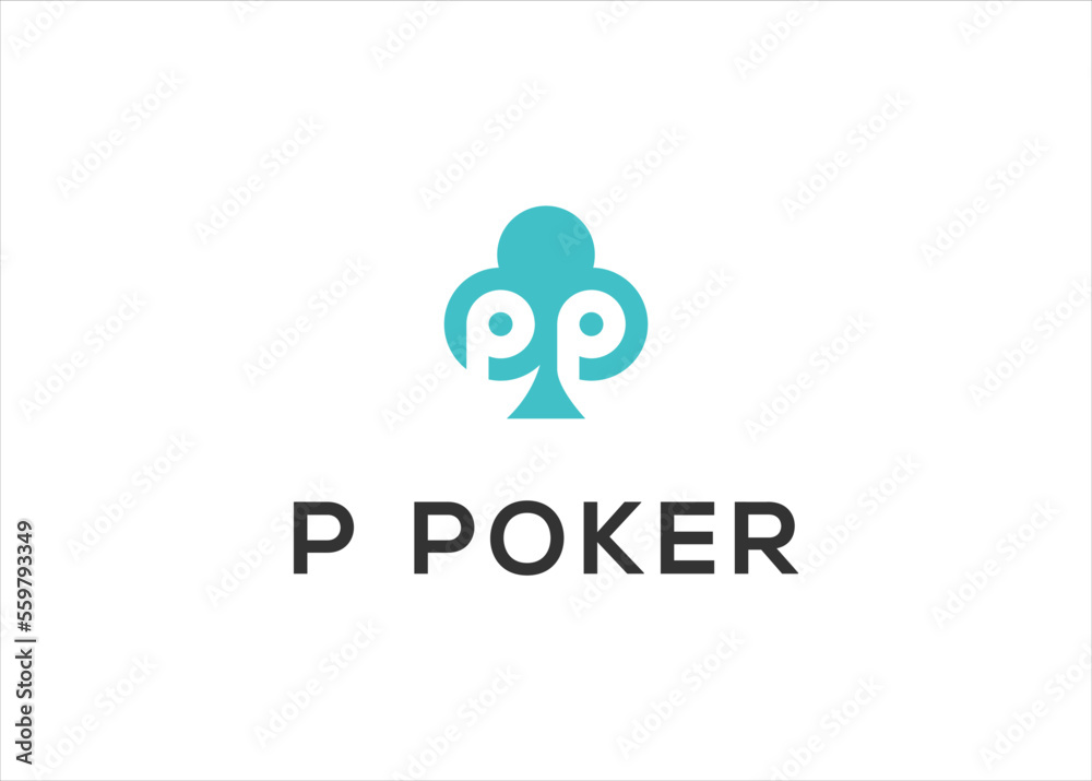 letter P ace poker logo vector illustration template letter P ace poker logo vector illustration template