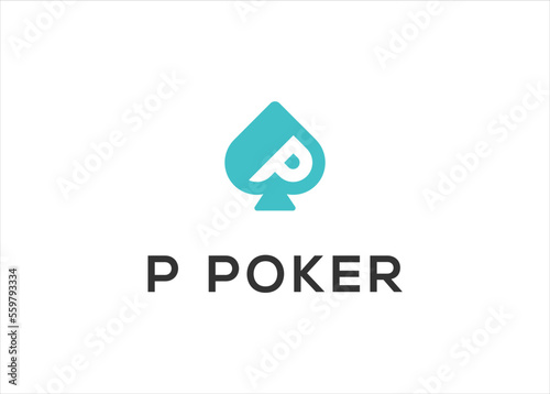 letter P ace poker  logo  vector illustration template