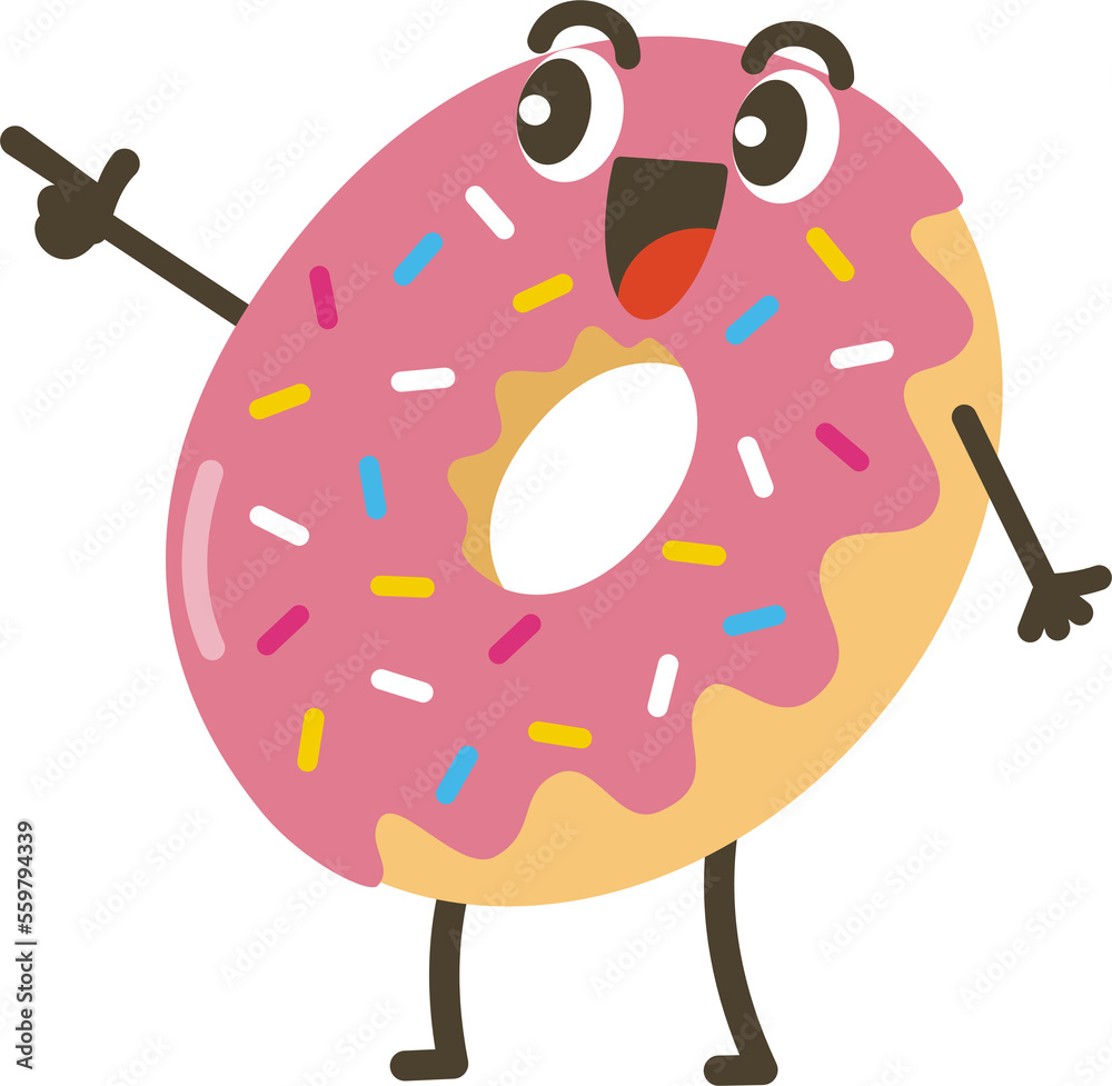 Smiling Donut Cartoon Character. Smiling Donut Cartoon Character.