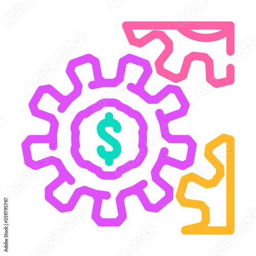 gears esg color icon vector. gears esg sign. isolated symbol illustration