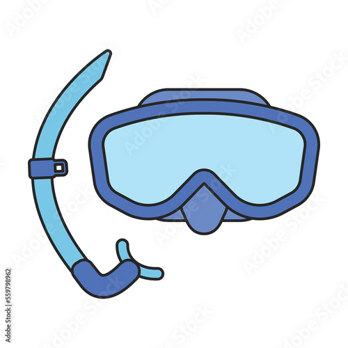 Diver glasses vector icon.Color vector icon isolated on white background diver glasses.
