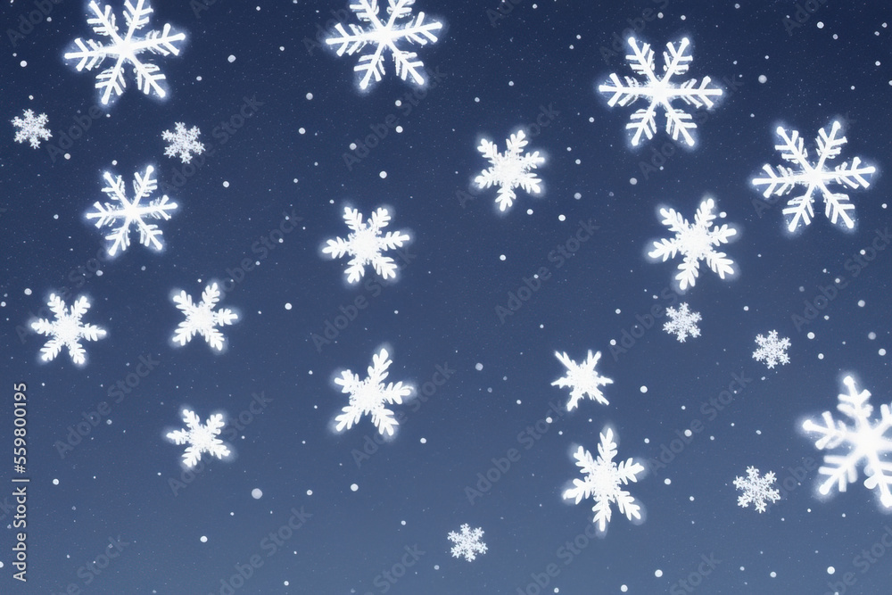 Christmas snowflakes lights with falling snow Christmas snowflakes lights with falling snow