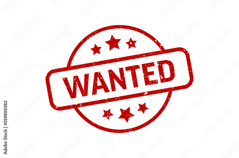 Wanted - Stamp, Imprint, Seal Template. Vector Stock Illustration