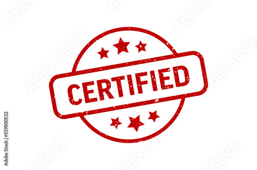 Certified - Stamp, Imprint, Seal Template. Vector Stock Illustration