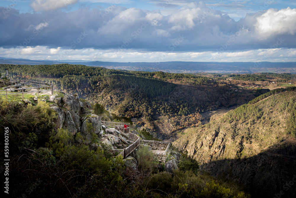 Scenic view Ribeira Sacra over Sil river canyon. Landscape view of Balcones de Madrid, Ourense, Galicia, Spain Scenic view Ribeira Sacra over Sil river canyon. Landscape view of Balcones de Madrid, Ourense, Galicia, Spain