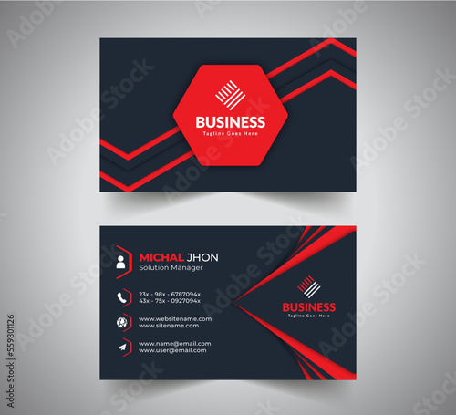 Modern red business card design template, visiting card, Red corporate business card template, Clean professional business card template, business card template