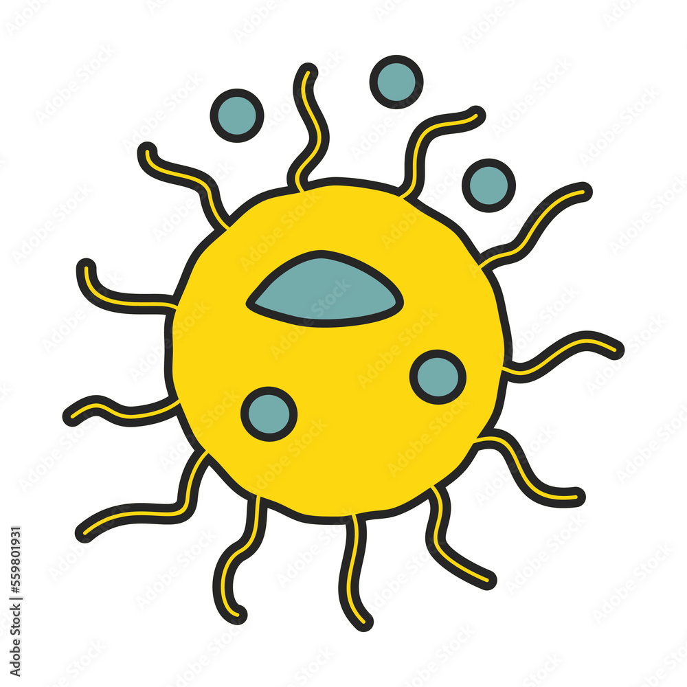 Obraz premium Bacteria of virus vector icon.Color vector icon isolated on white background bacteria of virus .