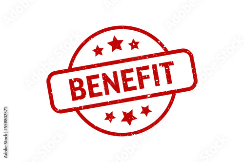 Benefit - Stamp, Imprint, Seal Template. Vector Stock Illustration