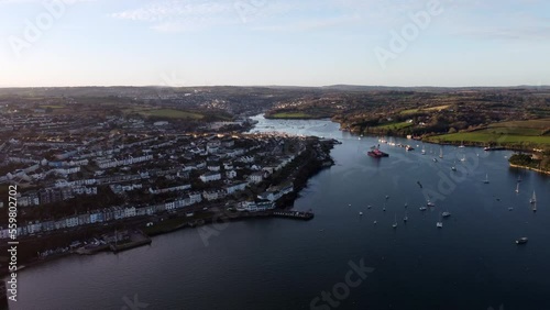 Falmouth harbour cornwall england uk aerial drone  photo