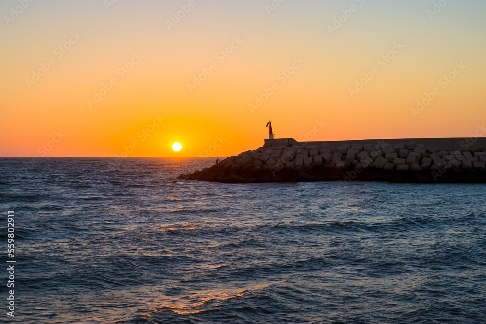 Beautiful sunset in the Mediterranean sea