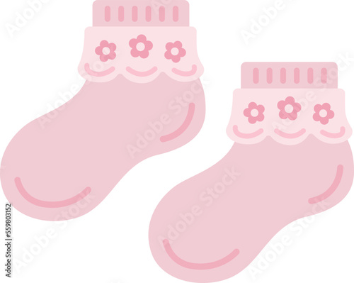女の子用のキッズソックスのイラスト