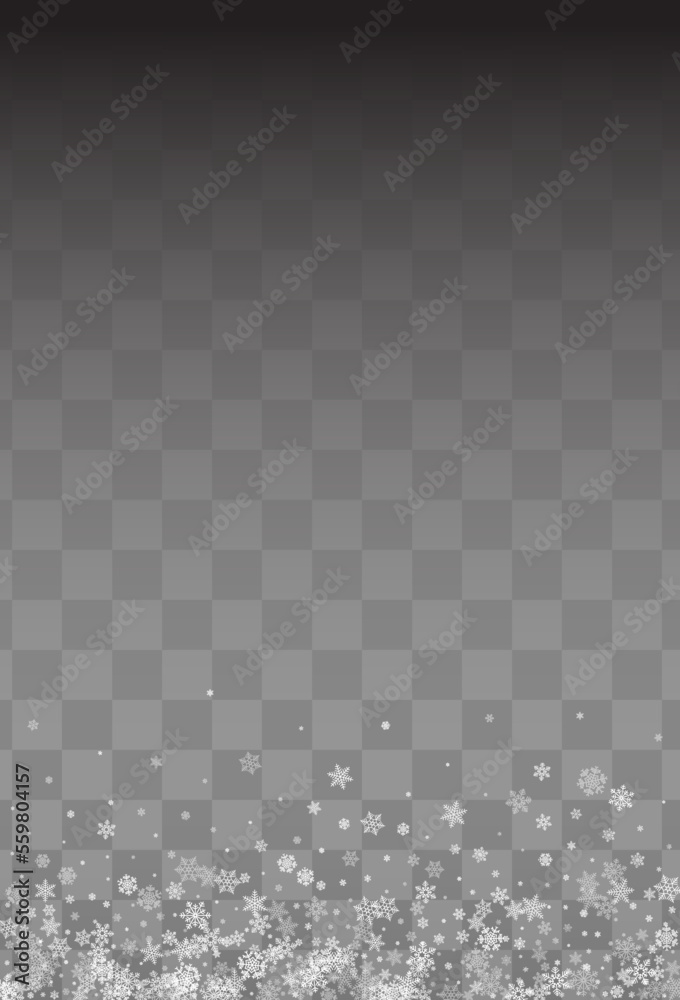 Gray Snowfall Vector Transparent Background. New Gray Snowfall Vector Transparent Background. New