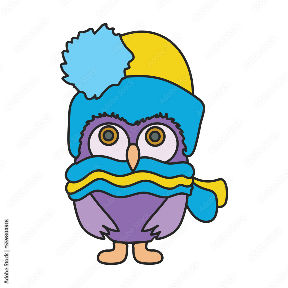 Obraz premium Owl vector icon.Color vector icon isolated on white background owl.
