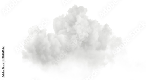 Condensation clear soft fluffy clouds on transparent background 3d render