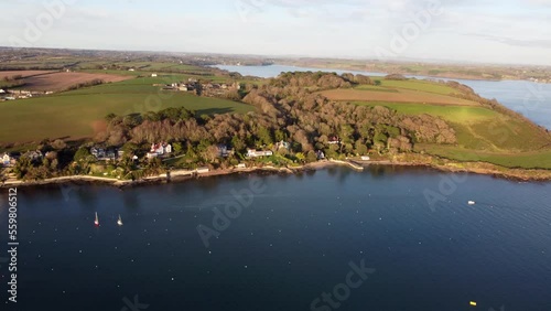 Falmouth harbour cornwall england uk aerial drone  photo