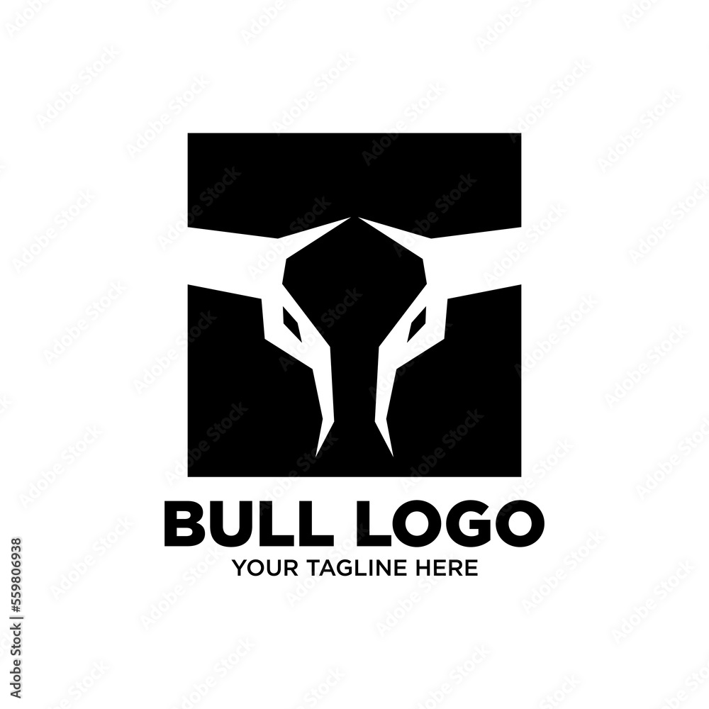 Bull, Cow, Angus Head Icon Logo Template