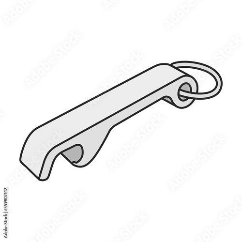 Bottle opener vector color icon. Vector illustration corkscrew on white background. Isolated color illustration icon of bottle opener .