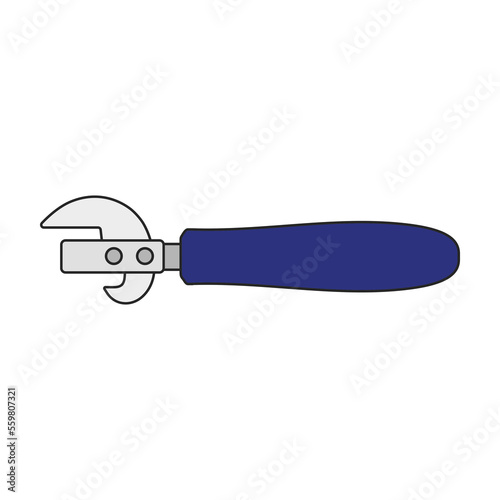 Bottle opener vector color icon. Vector illustration corkscrew on white background. Isolated color illustration icon of bottle opener .