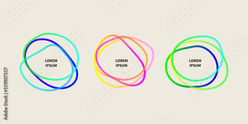 Label, organic shapes, abstract web frame