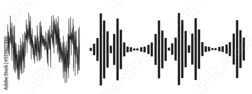 Music wave sound flat vector icon. Audio technology, music pulse. 