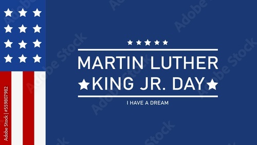 Martin Luther King jr. Day animated footage with American flag. mlk stock footage, suitable for celebrating Martin Luther Day. photo