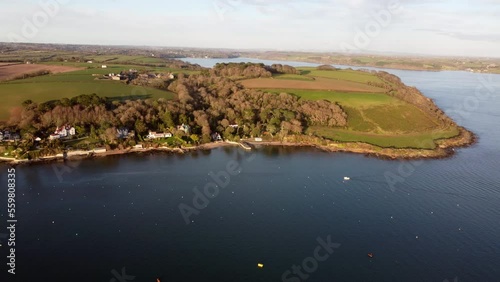 Falmouth harbour in cornwall england uk aerial drone  photo