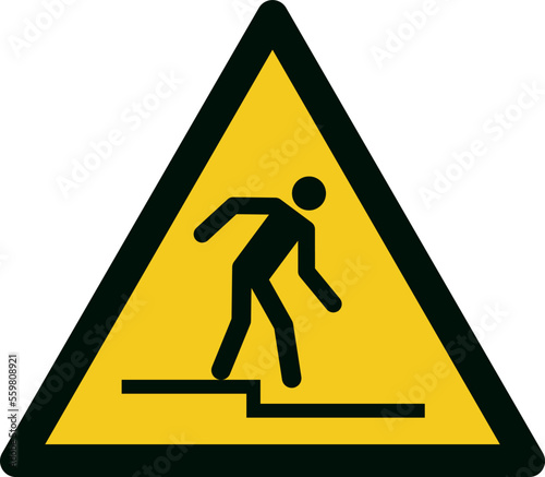ISO 7010 W070 Warning; Step down