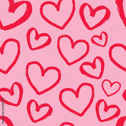 Heart and love seamless pattern background. vector bg
