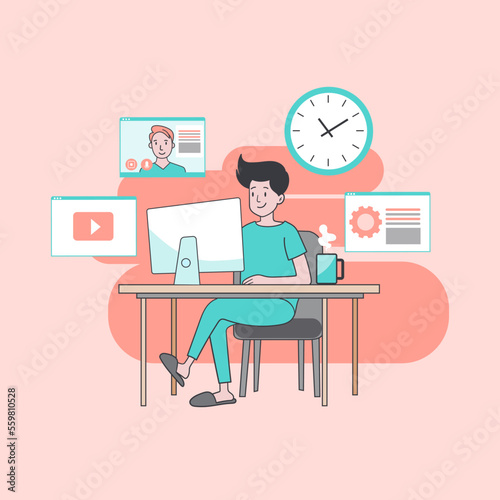 work for home with your computer to prevent virus infection
