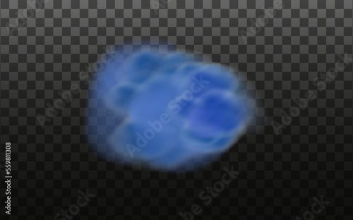 Blue vector cloudiness ,fog or smoke on dark checkered background.Cloudy sky or smog over the city.Vector illustration.
