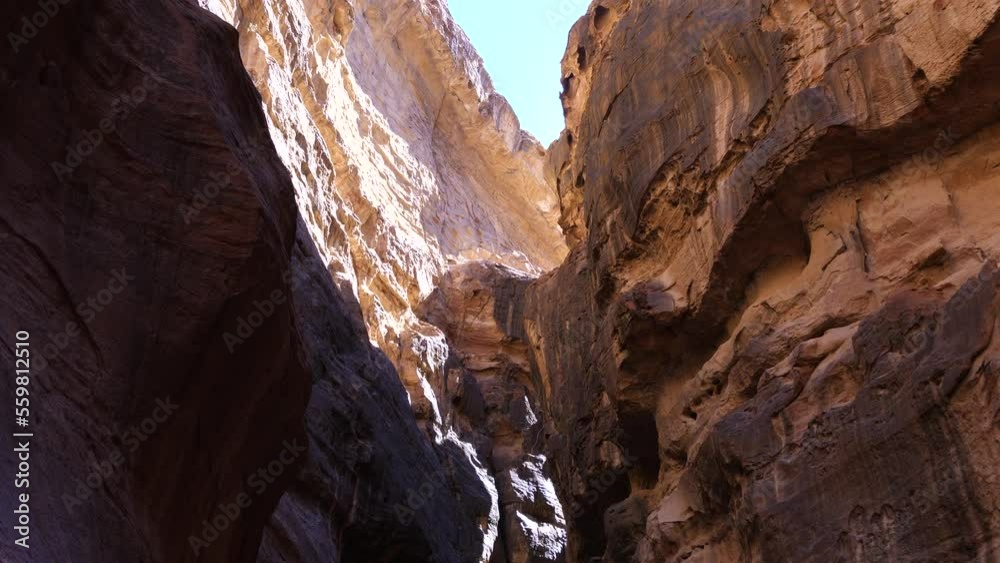 The Siq, entrance to the ancient Nabatean city of Petra, Jordan The Siq, entrance to the ancient Nabatean city of Petra, Jordan