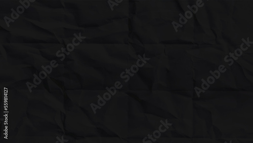 Black paper sheet texture. Black crumpled paper texture pattern. Rough grunge old blank. Vector abstract background.