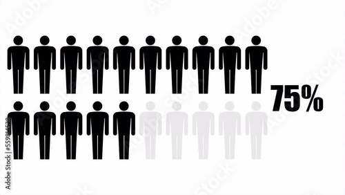 Ercent people icon. Percentage of population infographic animation