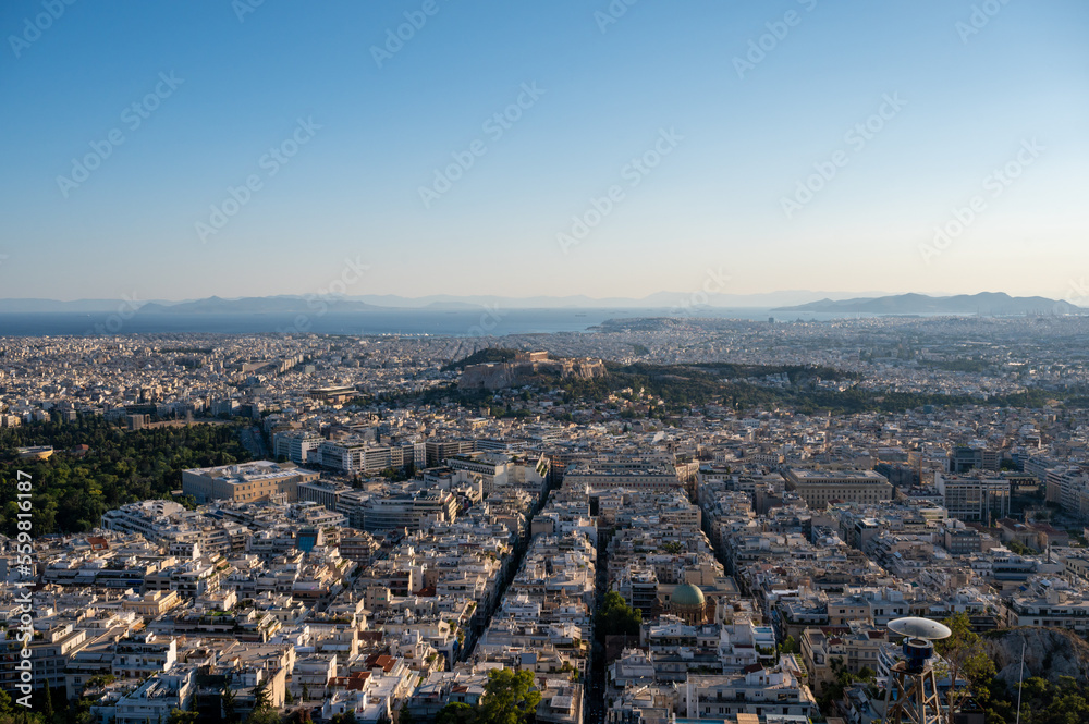 Beautiful views of Athens and the acropolis