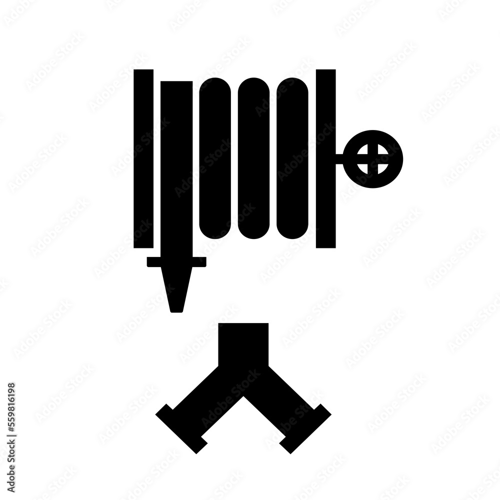 Fire Hose Reel Black Icon ,Vector Illustration, Isolate On White Background Label. EPS10 Fire Hose Reel Black Icon ,Vector Illustration, Isolate On White Background Label. EPS10