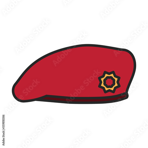 Military beret vector icon.Color vector icon isolated on white background military beret.