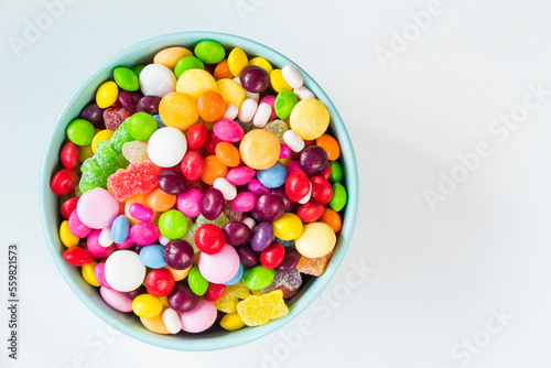 candies in the bowl  colorful candies background