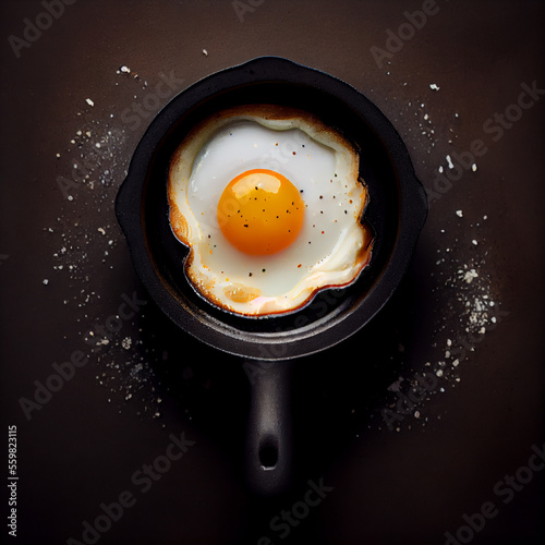 Baked egg, created with Generative AI technology.